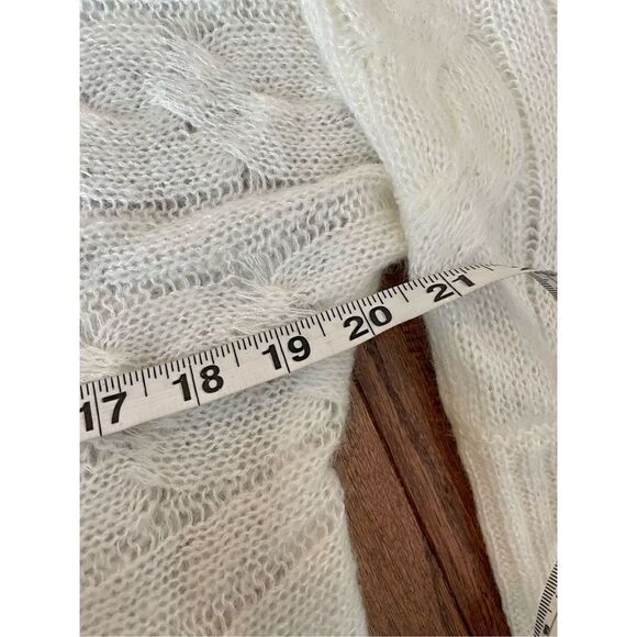 Calvin Klein ivory cableknit wool mohair blend tunic length sweater size s - Picture 8 of 8